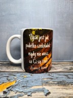 Kubek z cytatem z filmu „Forrest Gump” „Życie jest jak pudełko czekoladek"