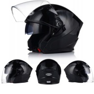 Kask Motocyklowy Szczękowy AWINA JK528 ECE 22-06 Blenda Czarny Połysk L