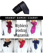Twój damski krawat w kolorze czarnym - do wyboru 5 rodzajów wiązania