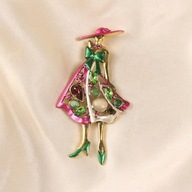BROSZKA PRZYPINKA PIN dziewczyna dziewczynka girl kobieta dama AGRAFKA