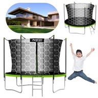Trampolina ogrodowa NEO-Sport średnica 252cm z siatką wewnętrzną i drabinką