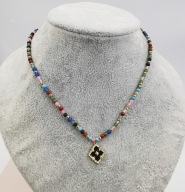 59925 Celebrytka złota stal chirurgiczna rozetka koraliki