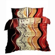pościel z satyny 140x200 + 2x70x80 zamek S 301 Fale dunaju