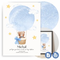 PLAKAT PERSONALIZOWANA MAPA GWIAZD NIEBA PREZENT NARODZINY DZIECKA - PDF