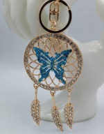 Błyszczący brelok niebieski łapacz snów kryształki zawieszka do kluczy