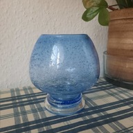 Vintage, Piękny szklany wazon z pęcherzykami powietrza