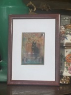 Lesley Anne Ivory Cats - VINTAGE OBRAZEK DRUK NA SZTABCE METALU / SZKLE