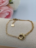 Blueberry złota damska bransoletka kółeczko SUPER podwójna STAL 316L