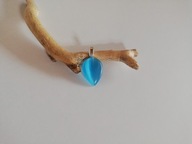 Oryginalny wisior ŁEZKA niebieski kwarc kocie oko