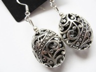 Przepiękne ażurowe wytłaczane kolczyki handmade na prezent