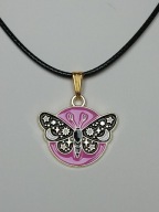 Naszyjnik rzemyk z zawieszką wisiorek motyl motylek choker boho