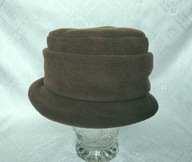 CZAPKA DAMSKA KAPELUSZ Z POLARU CIEMNY BRĄZ 58-61