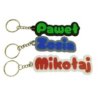 Brelok personalizowany 3D z własnym napisem – wybór koloru i tekstu