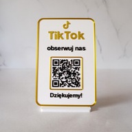 Stojak z kodem QR Obserwuj nas na TikTok tabliczka druk 3D