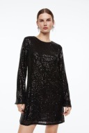 H&M CZARNA SUKIENKA W CEKINY CEKINOWA PREMIUM