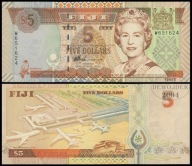 BNE - FIDŻI 5 Dollars 1998 W 651624 # P101b # RZADKI # FIJI # UNC