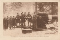 A276 ŻOŁNIERZE MOŹDZIERZ SKODA 30,5 DZIAŁO ZIMA GALICJA KUK AUSTRO-WĘGRY