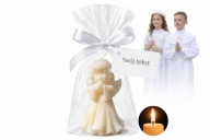 Świeczka ANIOŁEK podziękowanie dla gości na KOMUNIĘ ŚWIĘTĄ personalizowany