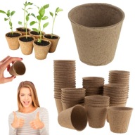 ZESTAW 60 SZTUK DONICZKI DO ROZSADY TORFOWE DONICZKA BIODEGRADOWALNA 6CM