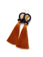 KOLCZYKI SUTASZ karmel granat chwost 100% handmade