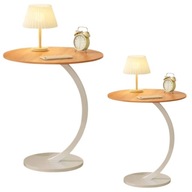 STOLIK KAWOWY OKRĄGŁY BIAŁY BOCZNY NAROŻNY DO SALONU SYPIALNI