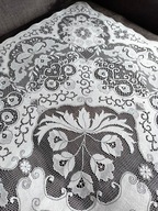 Obrus biała koronka _ BAWEŁNA _design _ vintage z lat 60 XX w.