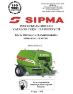 SIPMA PS 1213 Faster - instrukcja obsługi, katalog części prasy (2016-17)