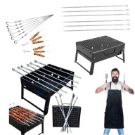 ZESTAW GRILL WALIZKA TURYSTYCZNY SKŁADANY MANGAL + 6X SZPIKULCE SZAMPURY