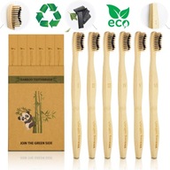 Bambusowe Szczoteczki do Zębów 6 Szt. z Miękkim Włosiem - LEPSZY ŚWIAT