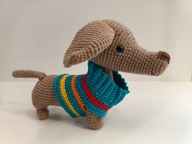 PIESEK miś szydełko maskotka zabawka prezent handmade amigurumi ręcznie