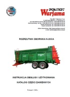 Warfama N-265/A - instrukcja obsługi, katalog części rozrzutnika obornika