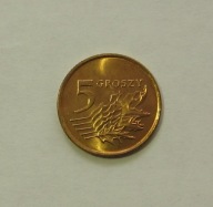 5 gr groszy 1990 z rolki menniczej 1 sztuka
