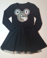 Czarna sukienka Minnie z cekinami 134/140 9-10lat