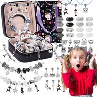 DUŻY ZESTAW DO ROBIENIA BRANSOLETEK I NASZYJNIKÓW CHARMS SZKATUŁKA KORALIKI