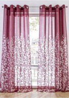 Zasłona półprzezroczysta 245 cm x 140 cm kółka wypalany wzór