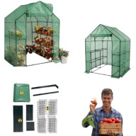 SZKLARNIA OGRODOWA TUNEL FOLIOWY WARZYWNIAK FOLIAK MESH 143×143×195 CM