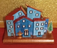 Domek kolorowy, ozdoba, święta, anioł, dekoracja, choinka