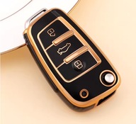 Czarno-złote etui na kluczyk Audi A1 A3 A4 A6 B6 B7 A5 A6 C5 C6 Q3 Q5 Q7 TT