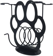 Stojak na butelki wina dekoracyjny metalowy kształt łapki psa