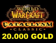 WORLD OF WARCRAFT CLASSIC CATACLYSM WOW 20K GOLDA 20.000 A/H EU