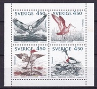 1992 Szwecja ptaki Słania Mi 1742-45 arkusik **