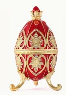 Czerwone jajko carskie Faberge jajo złote szkatułka pojemnik na biżuterię