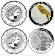 AUSTRALIA - 2 x 1 Dollar KOOKABURRA - 2016 - UNC - Srebro 0,999