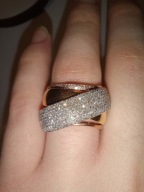 pierścionek z diamentami 1ct złoto 585 okazały - cudny - efekt WOW
