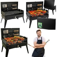 GRILL GRIL WĘGLOWY MAŁY OGRODOWY TURYSTYCZNY SKŁADANY PRZENOŚNY + AKCESORIA