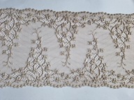 Koronka elastyczna na tiulu beżowa szerokość 16cm.