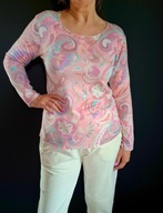 Pastelowy różowy cienki sweterek we wzory M / 38