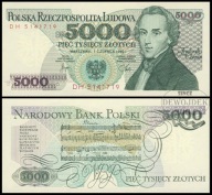 BNU - POLSKA PRL 5000 złotych 1988 DH 5141719 # P202d # st 1