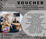 Voucher Podarunkowy na koloryzację oraz zabieg pielęgnacyjny i regenerujący