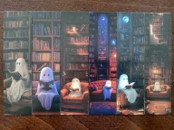 Zakładka do książki papierowa Urocze Duszki Książki Biblioteka nocą 6 szt